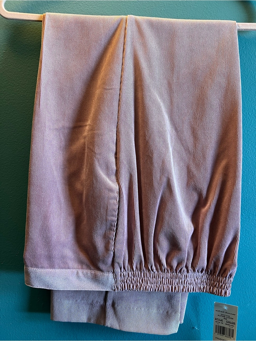 Alfred Dunner Mauve Rose Colored Ribbed Classic Pants Size 12P   NWT